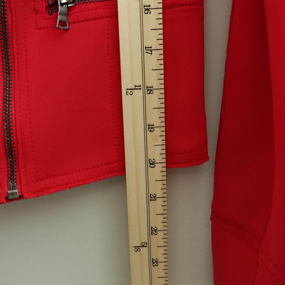TAHARI Red Lightweight Stretchy Scuba Moto Zipper Jacket Blazer Women's Size XS - Picture 9 of 10